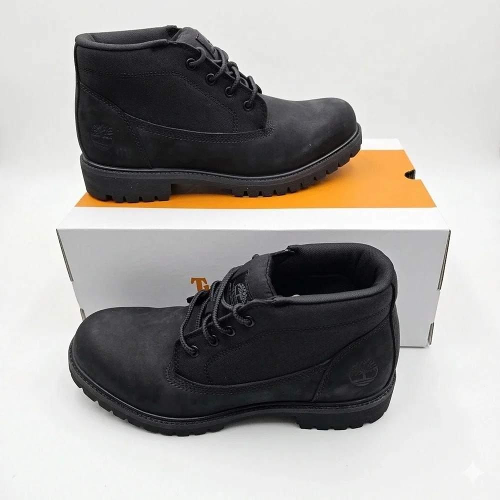 Timberland Heritage Mid Lace Chukka Boots Black Nubuck TB0A431H Men's Size 10
